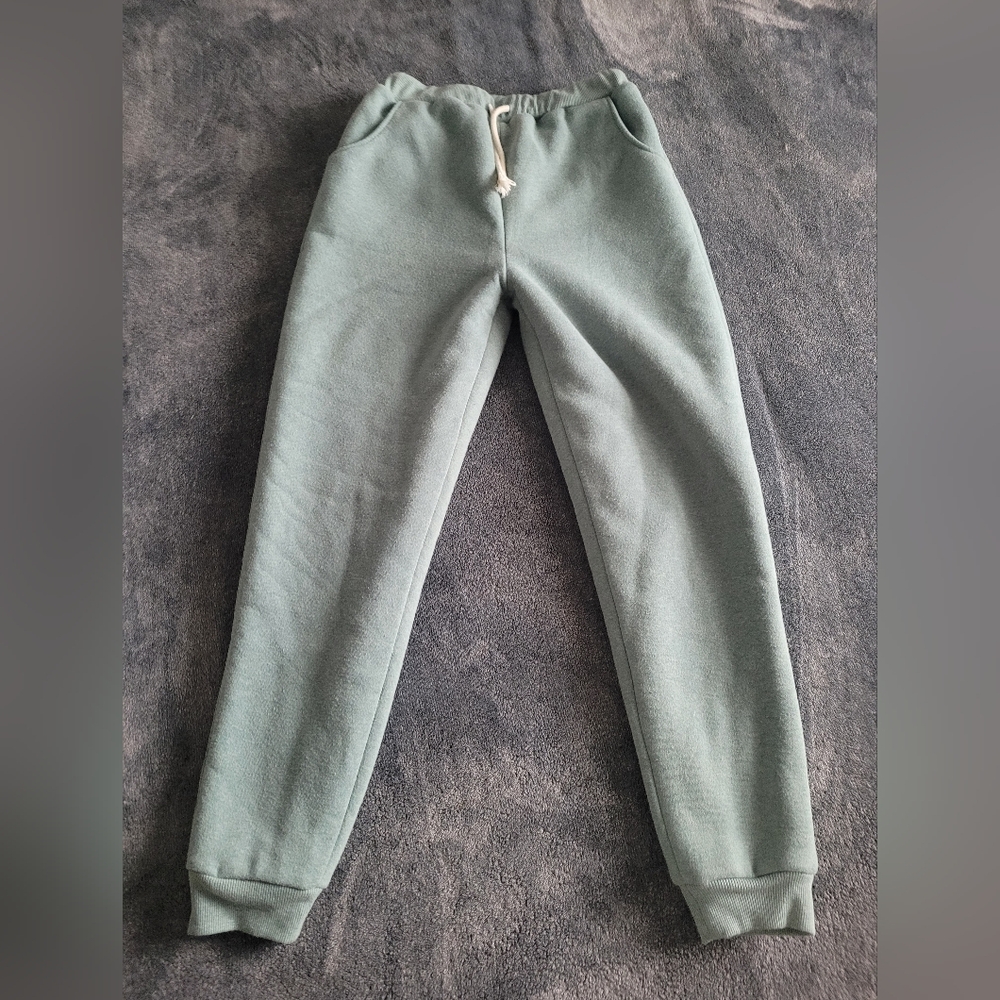 Cozy Fleece Green Sweatpants